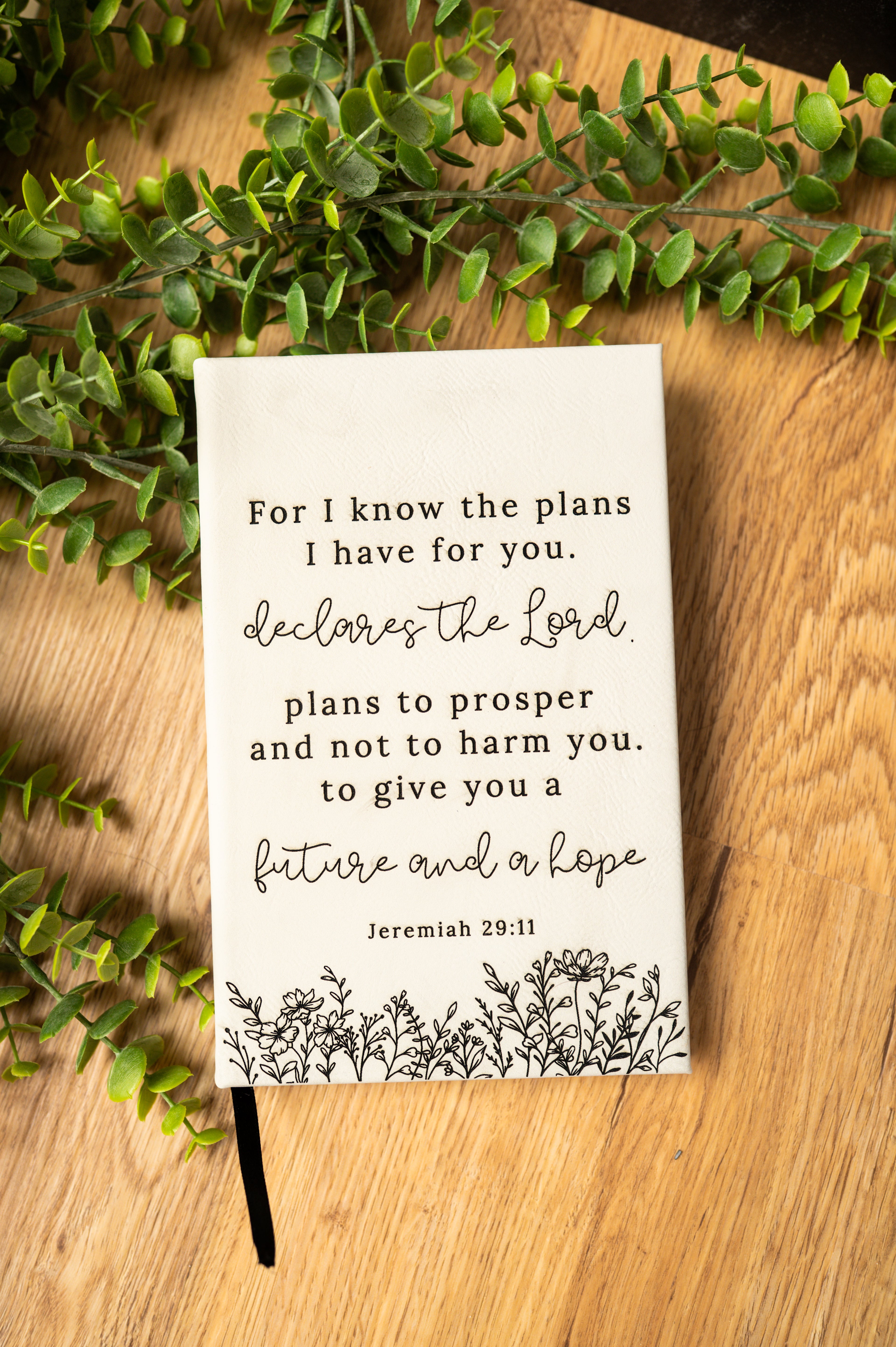 Personalized Prayer Journal | Custom Engraved Leatherette Journal | Faith & Scripture Keepsake