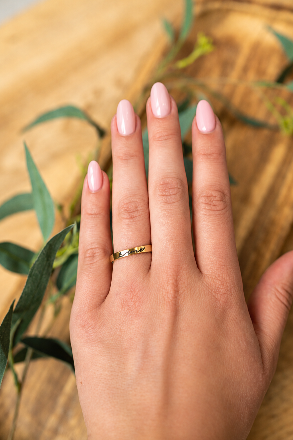 Personalized Engraved Minimalist Ring | Custom Handwriting Ring | Memorial Jewelry | Name, Date or Handwriting Ring