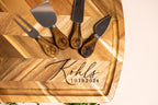 Custom Engraved Acacia Cheese Knife Set | Personalized Cheese Knives | Wedding, Housewarming & Gift Set
