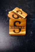 Personalized Acacia Wood Coasters | Custom Engraved Last Name Coasters | Set of 4