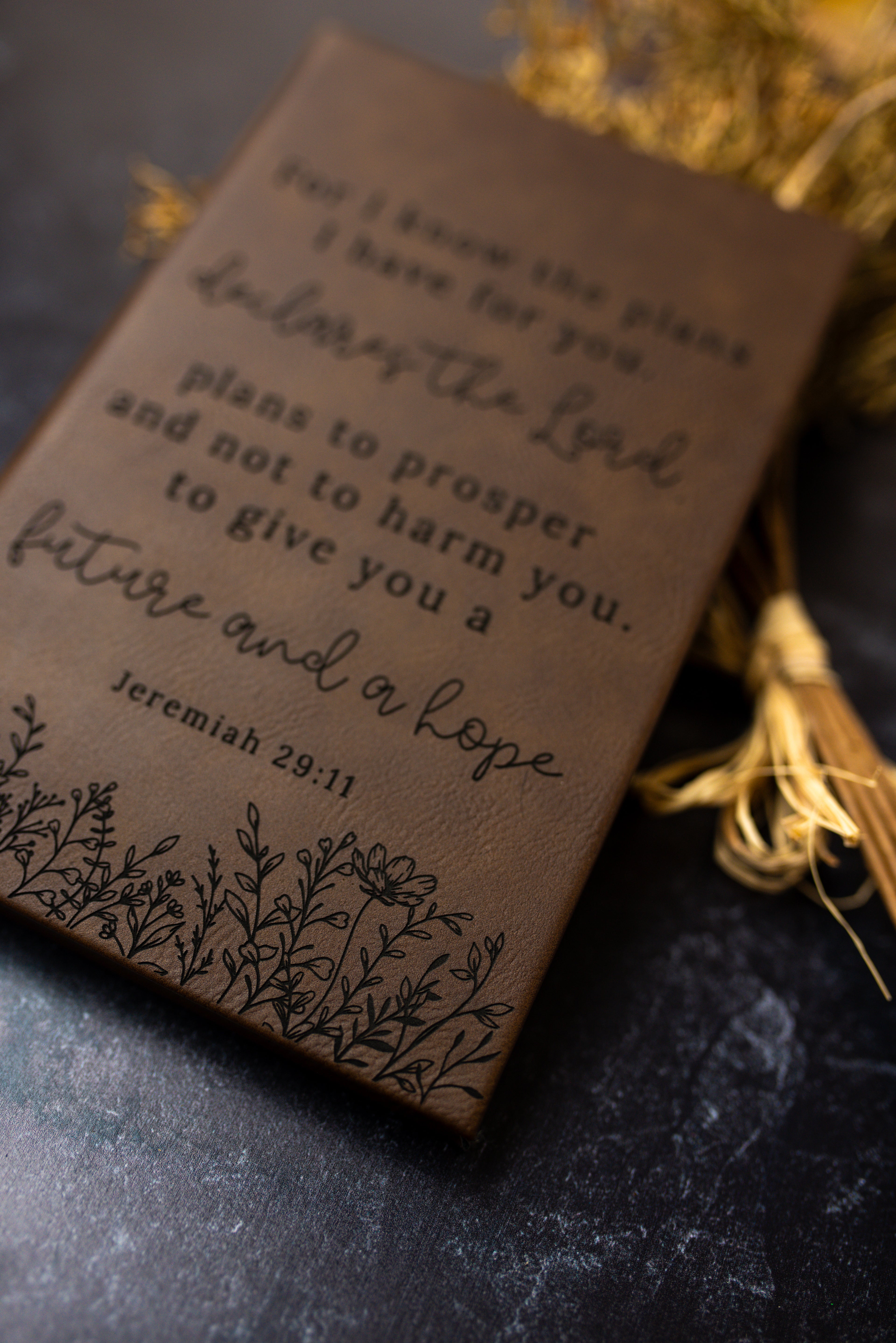 Personalized Prayer Journal | Custom Engraved Leatherette Journal | Faith & Scripture Keepsake