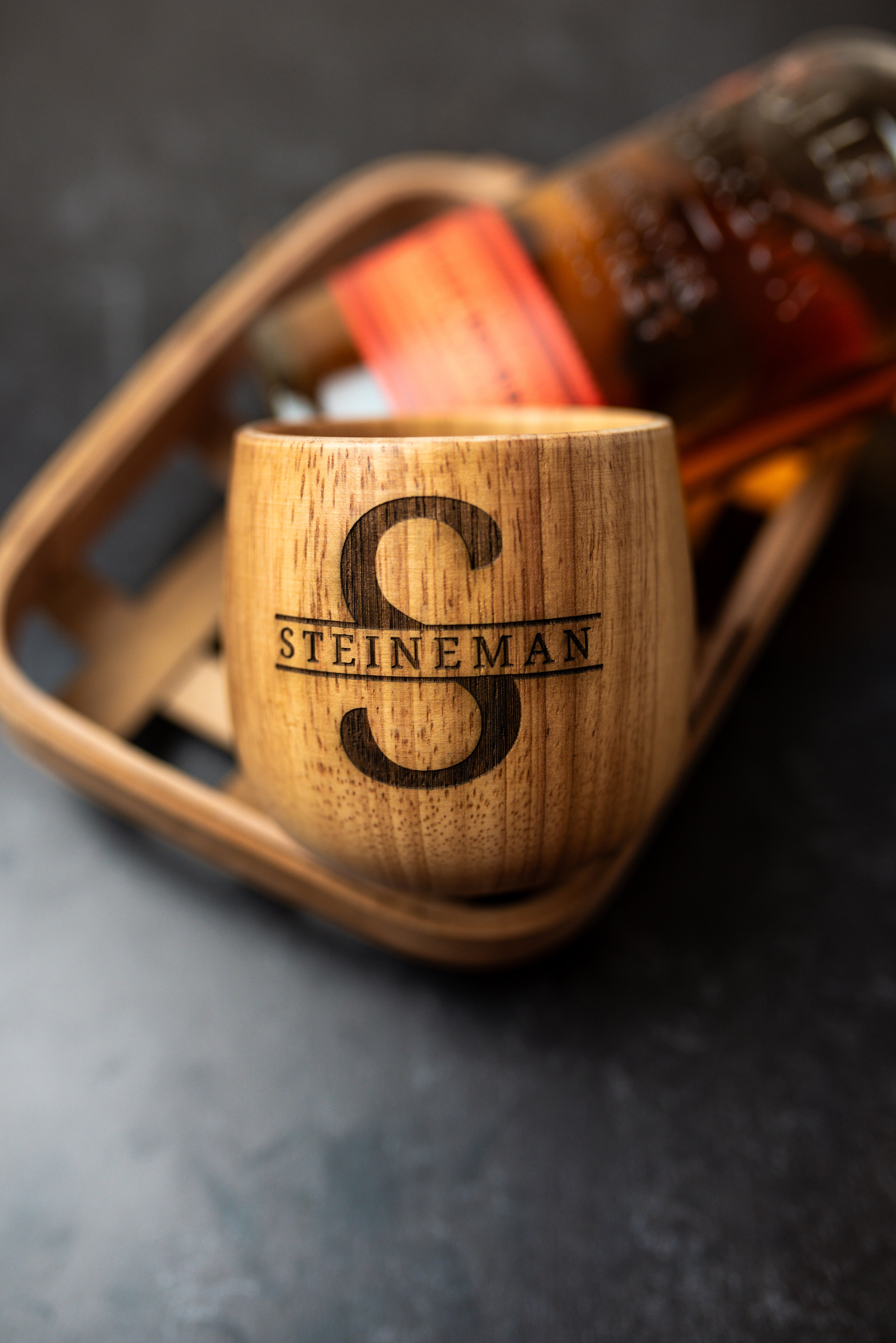 Personalized Wooden Bourbon Glass |Custom Engraved Whiskey Cup | Oak Barrel Style Bourbon Glass | Gift for Bourbon & Whiskey Lovers