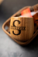 Personalized Wooden Bourbon Glass |Custom Engraved Whiskey Cup | Oak Barrel Style Bourbon Glass | Gift for Bourbon & Whiskey Lovers