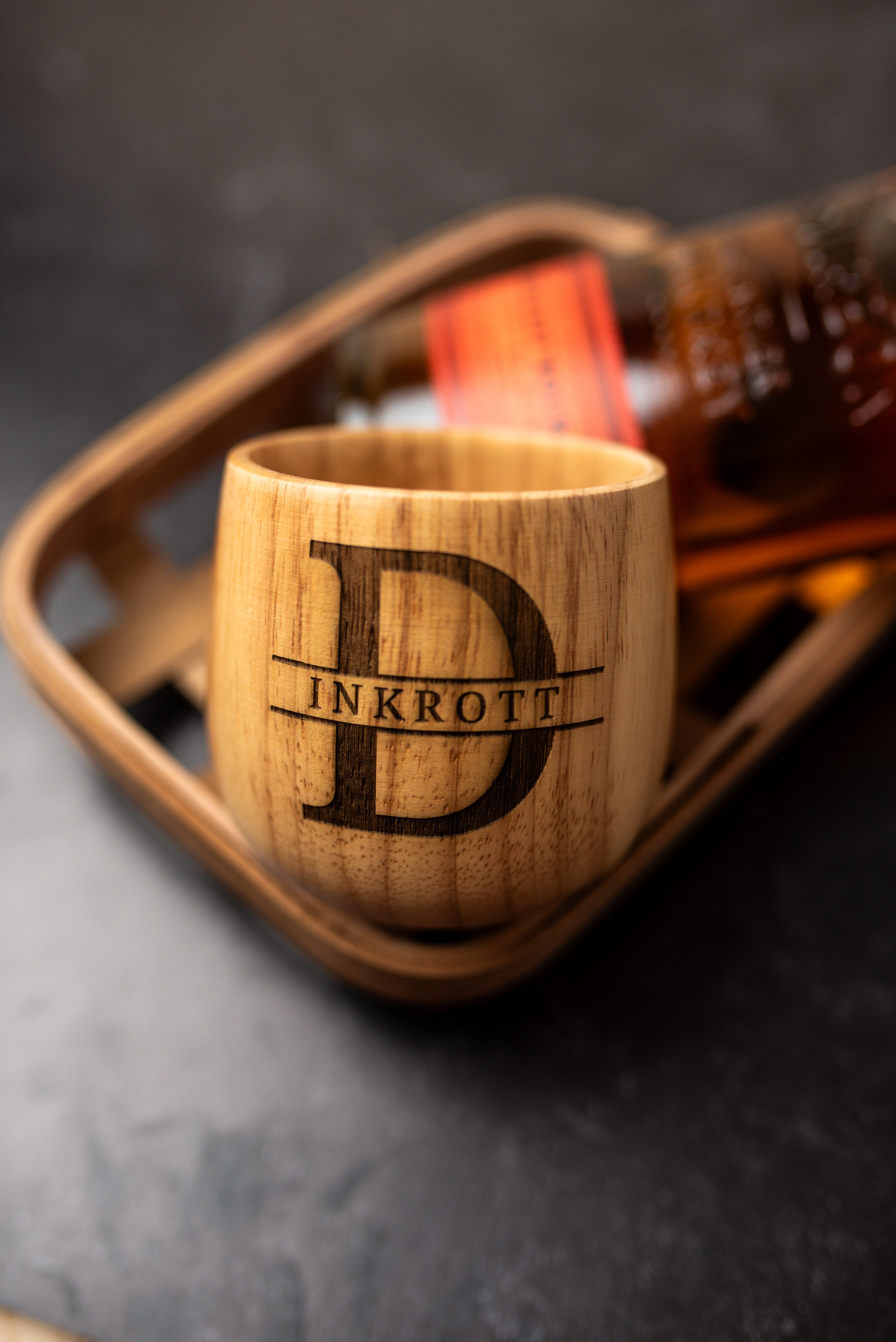 Personalized Wooden Bourbon Glass |Custom Engraved Whiskey Cup | Oak Barrel Style Bourbon Glass | Gift for Bourbon & Whiskey Lovers