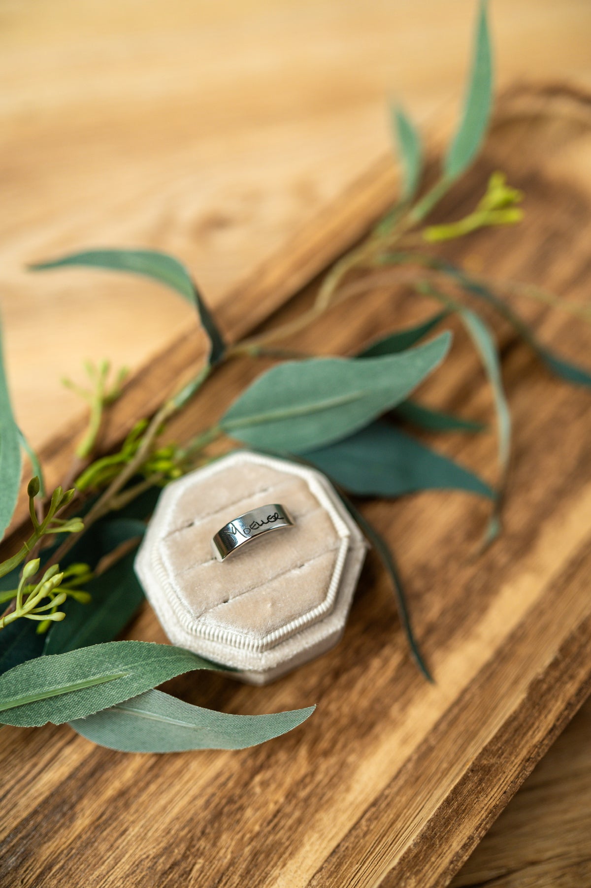 Personalized Engraved Horizontal Bar Ring | Custom Handwriting Ring | Memorial Jewelry | Name, Date or Handwriting Ring