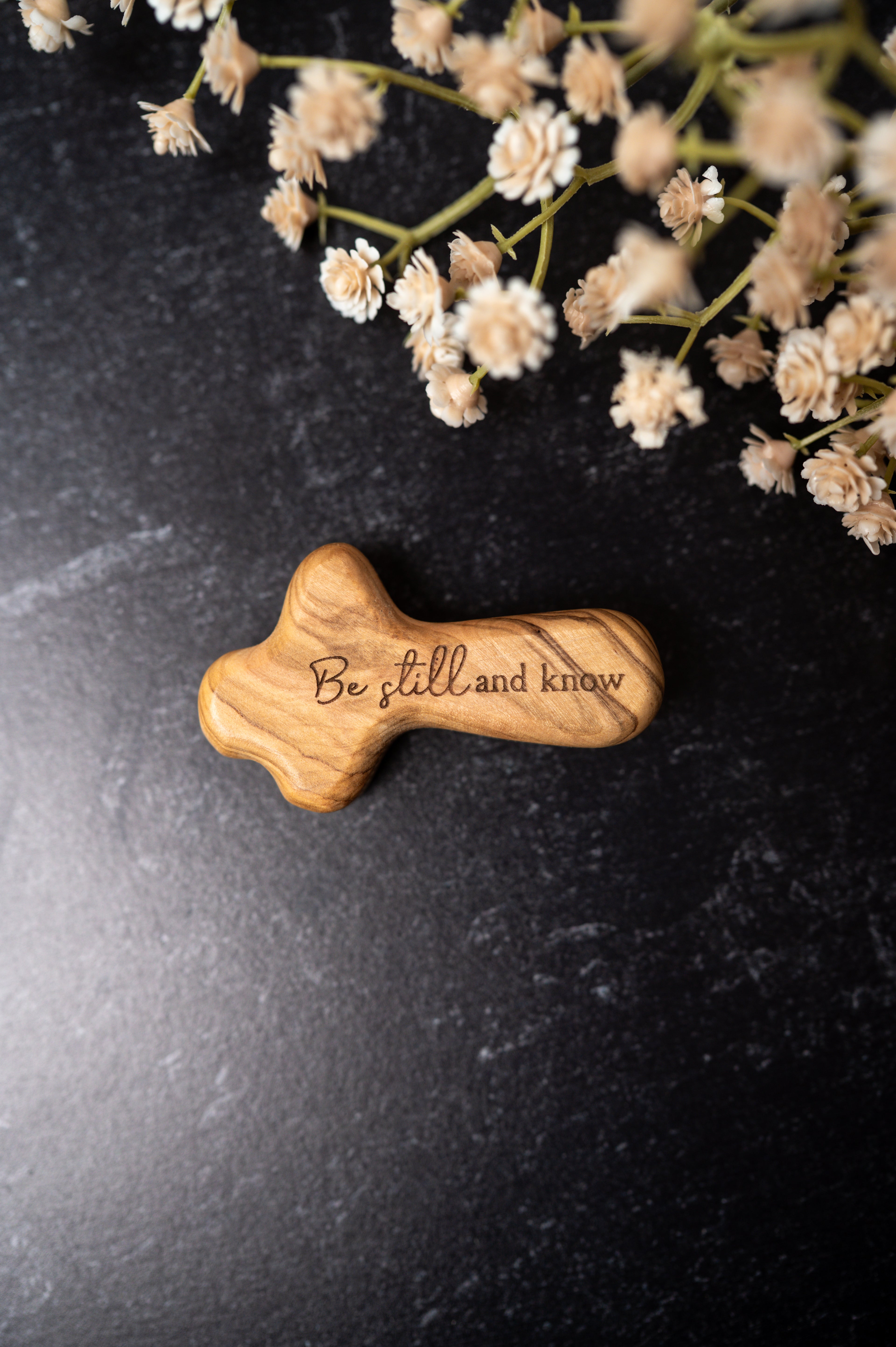 Handcrafted Olive Wood Comfort Crosses | Engraved Olive Wood Pocket Cross | Meaningful Christian Gift