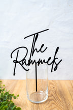 Custom Acrylic Cake Topper | Personalized Script Cake Topper for 6”–8” Cakes | 1/8” Thick | Black, White, Gold Mirror, Silver Mirror | Wedding, Birthday