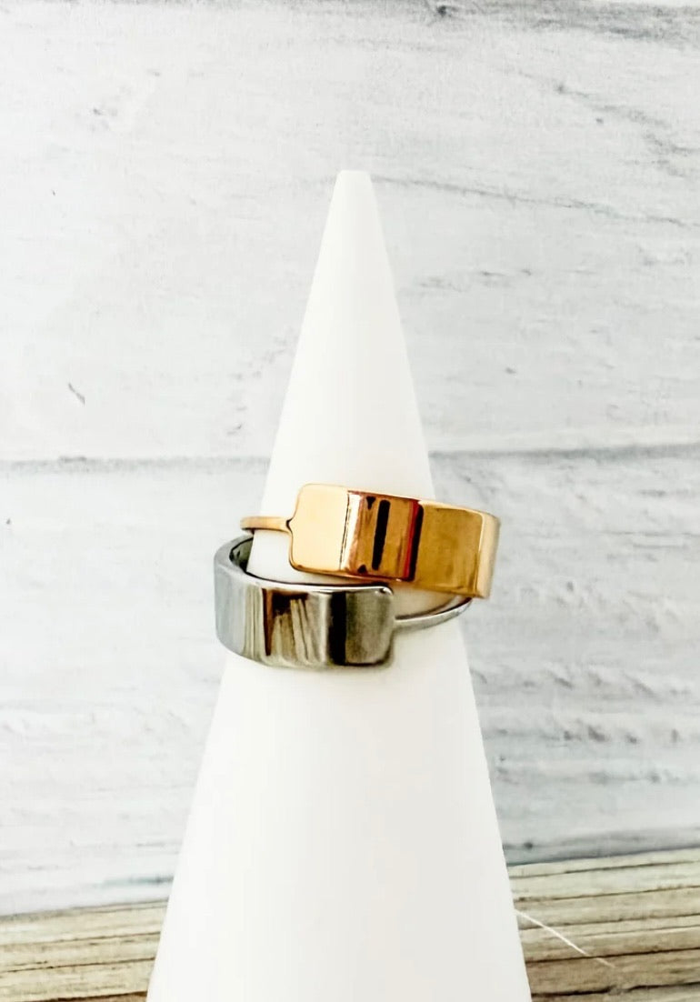 Personalized Engraved Horizontal Bar Ring | Custom Handwriting Ring | Memorial Jewelry | Name, Date or Handwriting Ring