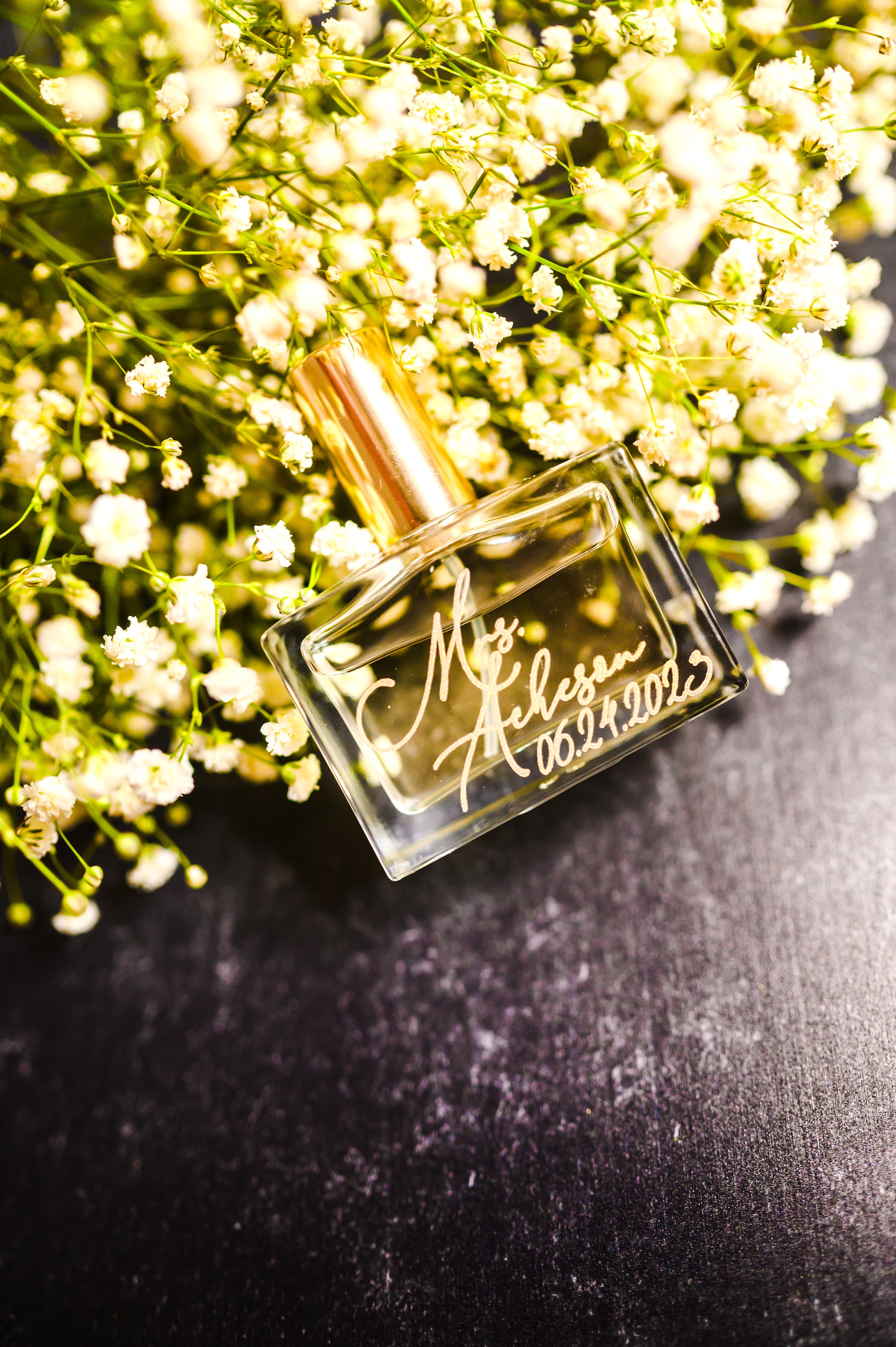 Custom Engraved Wedding Perfume | Non-Toxic Fragrance by Salt & Light by Sami | Personalized Bride & Groom Wedding Keepsake