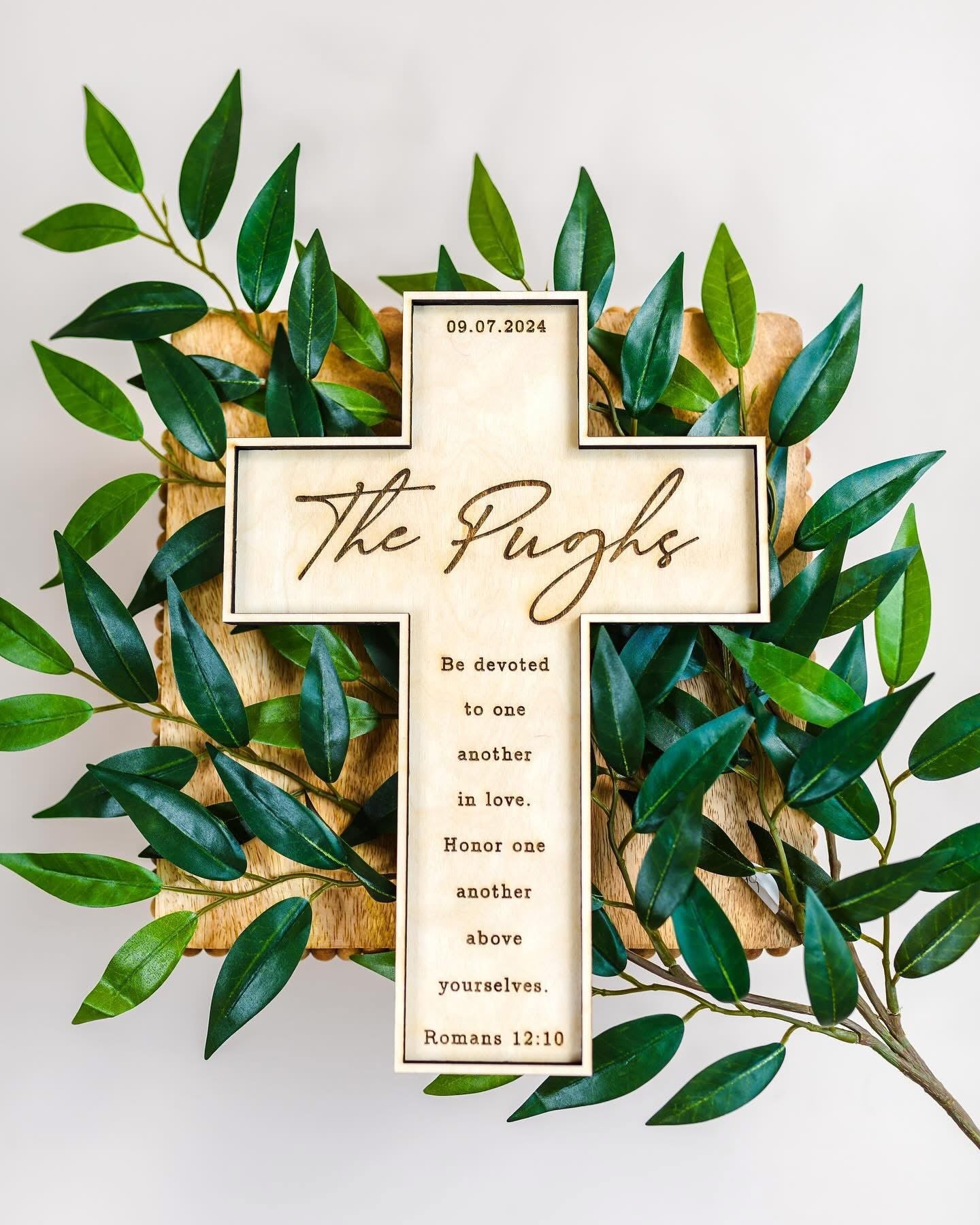 Personalized Wooden Cross Sign | Custom Engraved Faith Cross | Baptism, Confirmation, Wedding & Memorial Keepsake