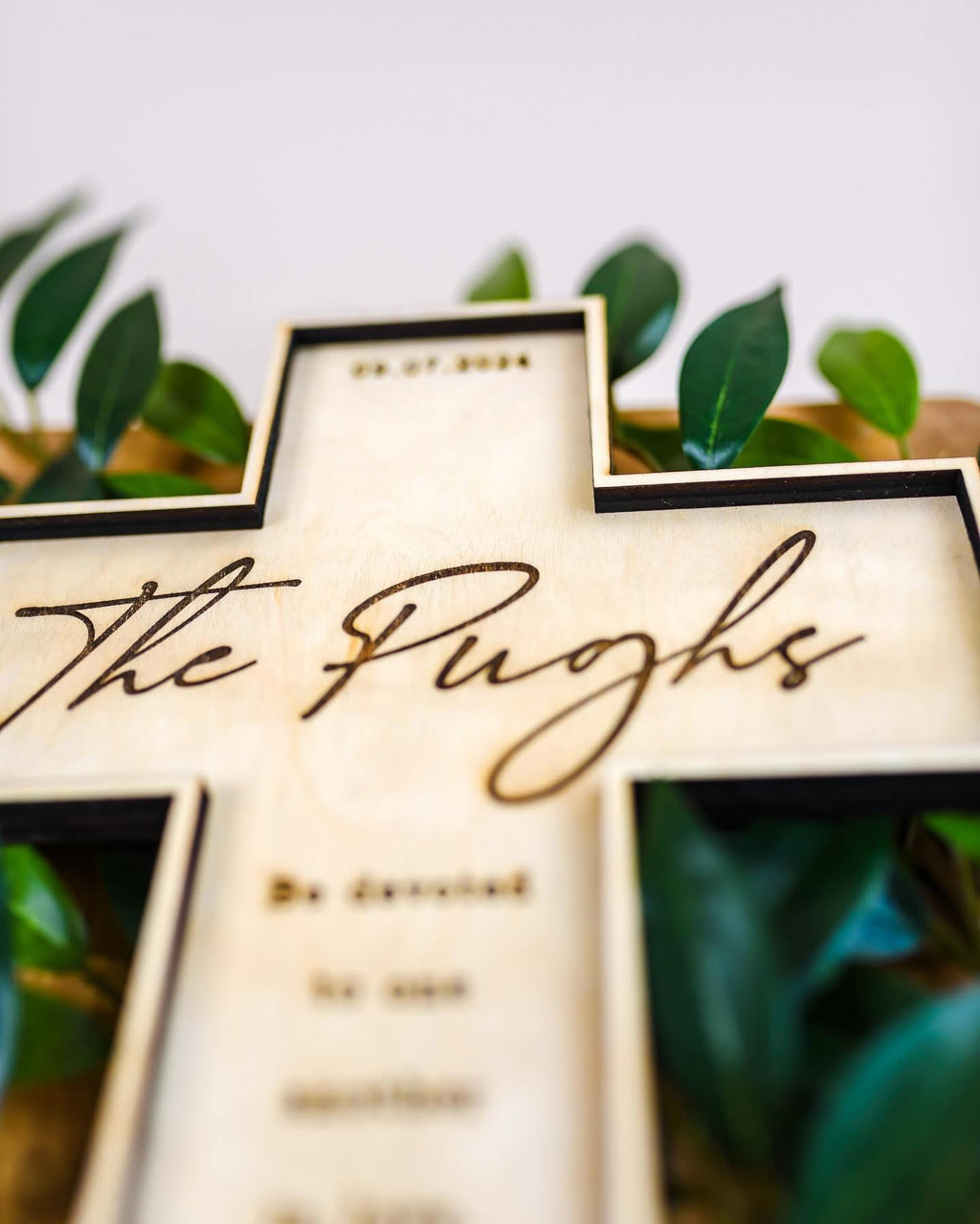Personalized Wooden Cross Sign | Custom Engraved Faith Cross | Baptism, Confirmation, Wedding & Memorial Keepsake