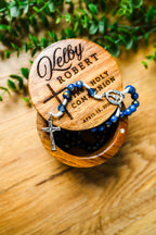 First Holy Communion Rosary Holder & Rosary Gift Set | Personalized Engraved Wood Box | Handmade Rosary