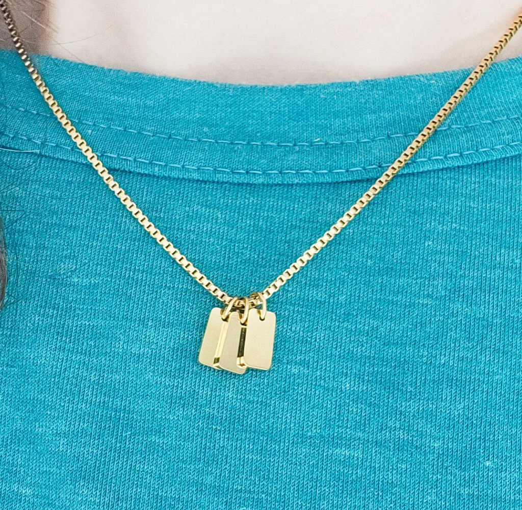 Custom Engraved Initial Charm Necklace | Personalized Gold or Silver Necklace | Multiple Initial Necklace | Family & Mom Jewelry