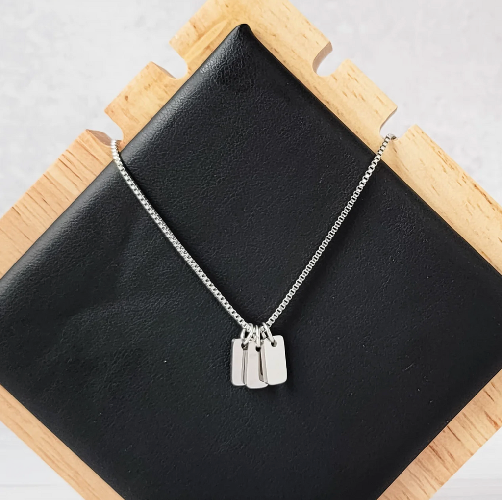 Custom Engraved Initial Charm Necklace | Personalized Gold or Silver Necklace | Multiple Initial Necklace | Family & Mom Jewelry