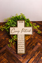 Personalized Wooden Cross Sign | Custom Engraved Faith Keepsake | Baptism, Confirmation, Wedding & Memorial Gift
